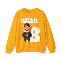 Bear B Unisex Sweatshirt, Bear Print Crewneck Jumper, Gender Neutral Pullover, Cozy Winter Fashion, Animal Lover Gift, Cute Graphic Top