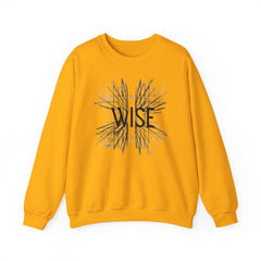 WISE Graphic Unisex Crewneck Sweatshirt – Minimalist Streetwear Pullover, Minimal WISE Design Crewneck Sweatshirt, Unisex Artsy Pullover, Bold WISE Graphic Sweatshirt, Unisex Crewneck for Modern Streetwear