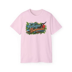 Antigua & Barbuda Nature Color Splash Tee, Caribbean Island Colorful T-shirt, Vibrant Nature Birds Green Shirt