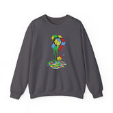 Dripping Color Blocks Sweatshirt, Colorful Pullover, Rainbow Color Unisex Jumper, Vibrant Sweatshirt, Comfy Sweater