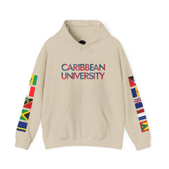 Caribbean University Three-Panel Hoodie, Design for Students from the Caribbean or Caribbean Ancestry, Gift, Caribbean Pride, Warm Apparel