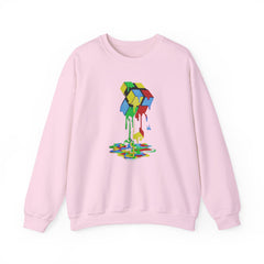 Dripping Color Blocks Sweatshirt, Colorful Pullover, Rainbow Color Unisex Jumper, Vibrant Sweatshirt, Comfy Sweater