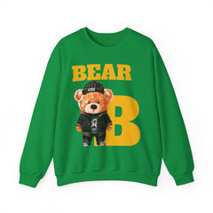 Bear B Unisex Sweatshirt, Bear Print Crewneck Jumper, Gender Neutral Pullover, Cozy Winter Fashion, Animal Lover Gift, Cute Graphic Top