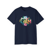 T-shirt CALM à imprimé floral et éclaboussures de couleur bio