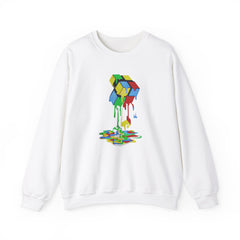 Dripping Color Blocks Sweatshirt, Colorful Pullover, Rainbow Color Unisex Jumper, Vibrant Sweatshirt, Comfy Sweater