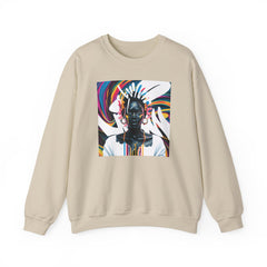 Sudadera unisex con estampado de reina africana y salpicaduras de color
