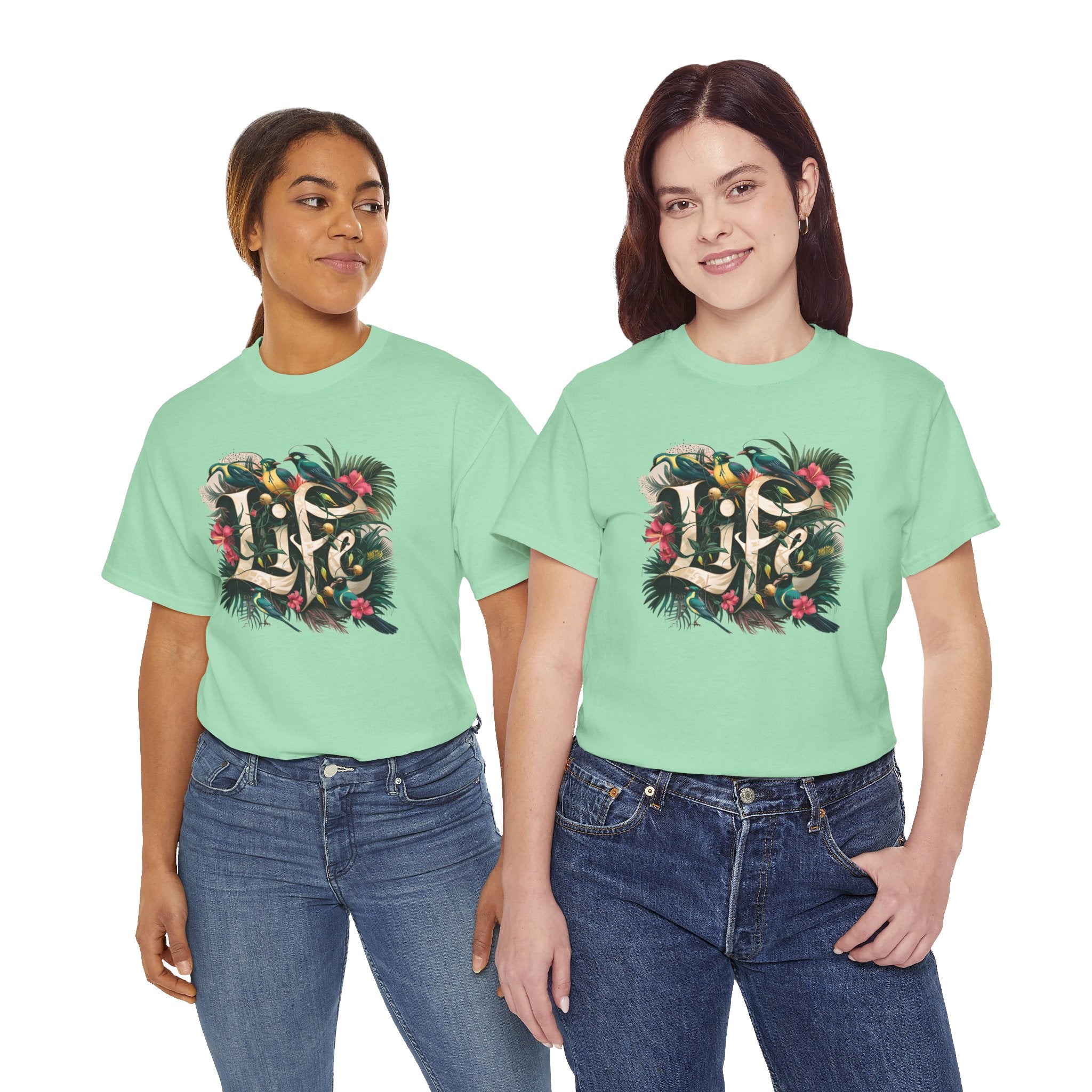 Camiseta orgánica LIFE con salpicaduras de color