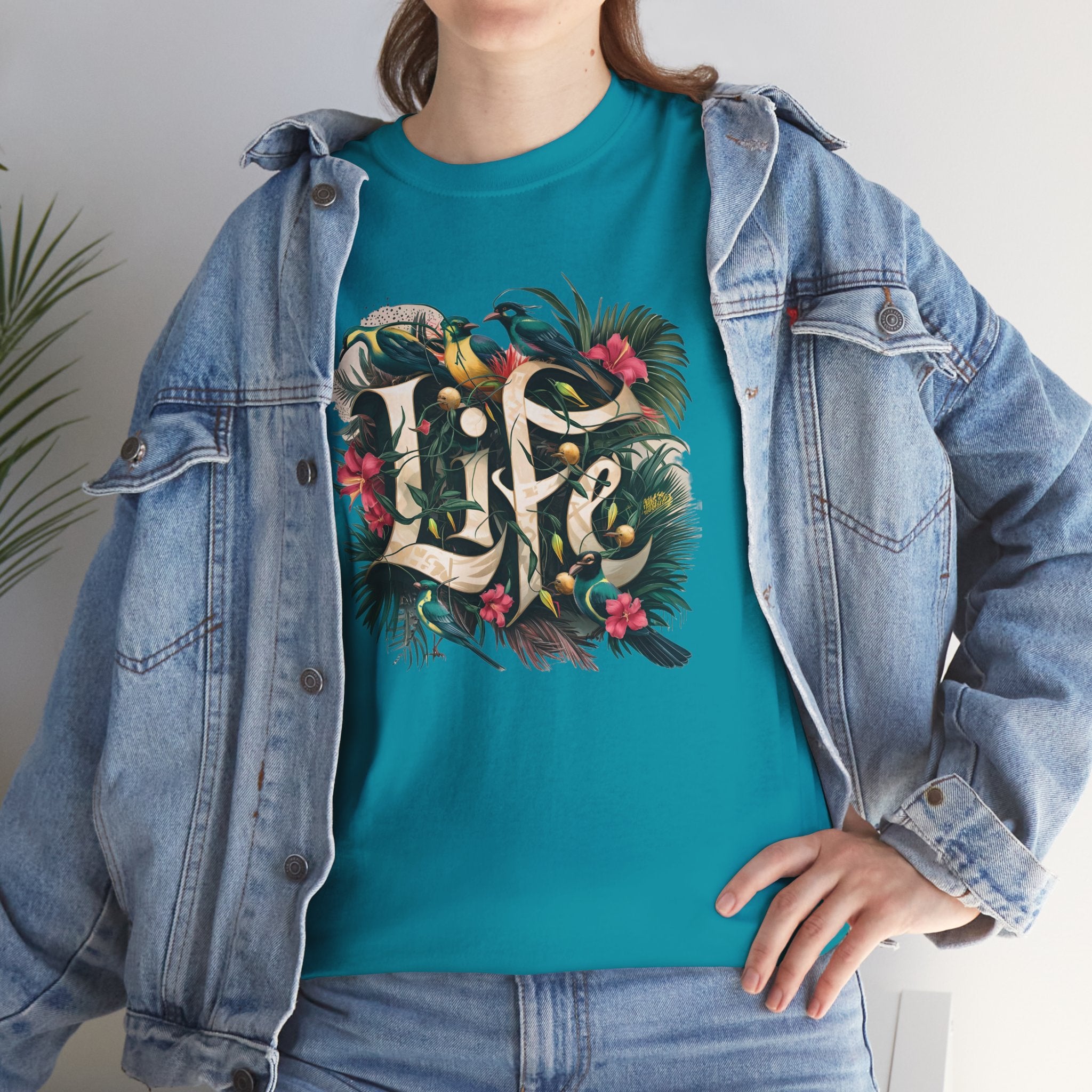 Camiseta orgánica LIFE con salpicaduras de color