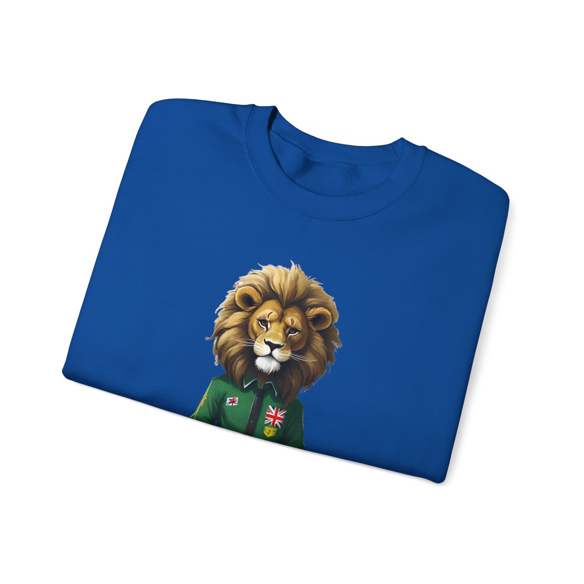 Montserrat - Strat Judah Lion Sweatshirt, Emerald Green Lion Print Pullover, Rastafarian Green Judah Lion Sweatshirt, Judah Design Pullover
