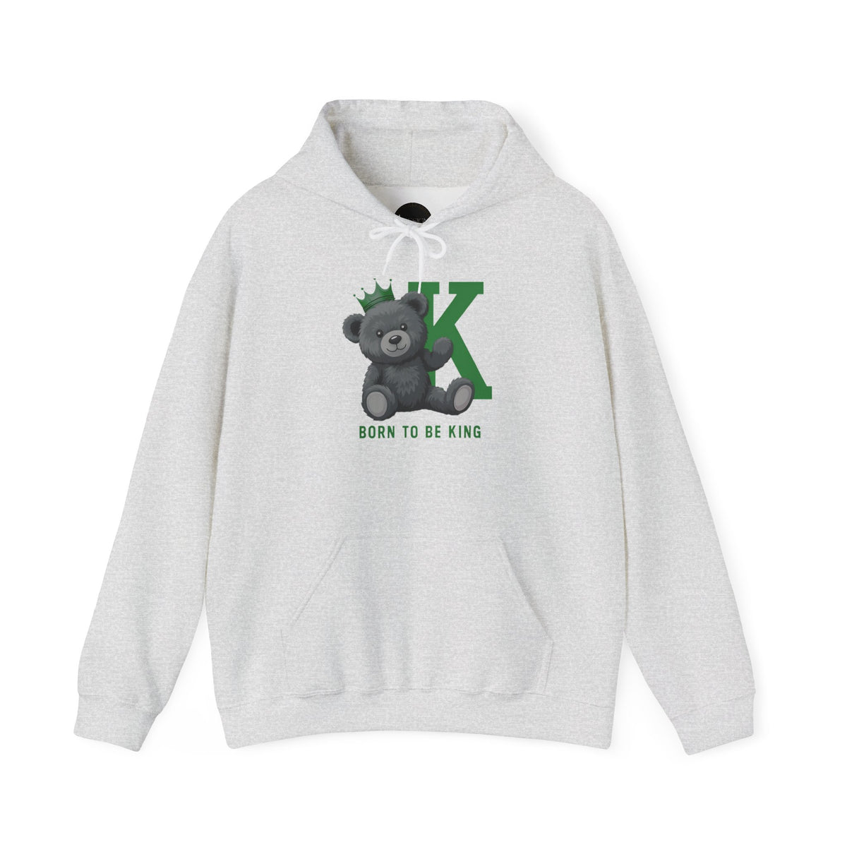 Born To Be King Hoodie, Bear Print Pullover, Bold Letter Animal Print Hoodie, Cute Bear Hoodie, Bear With Crown Print Pullover