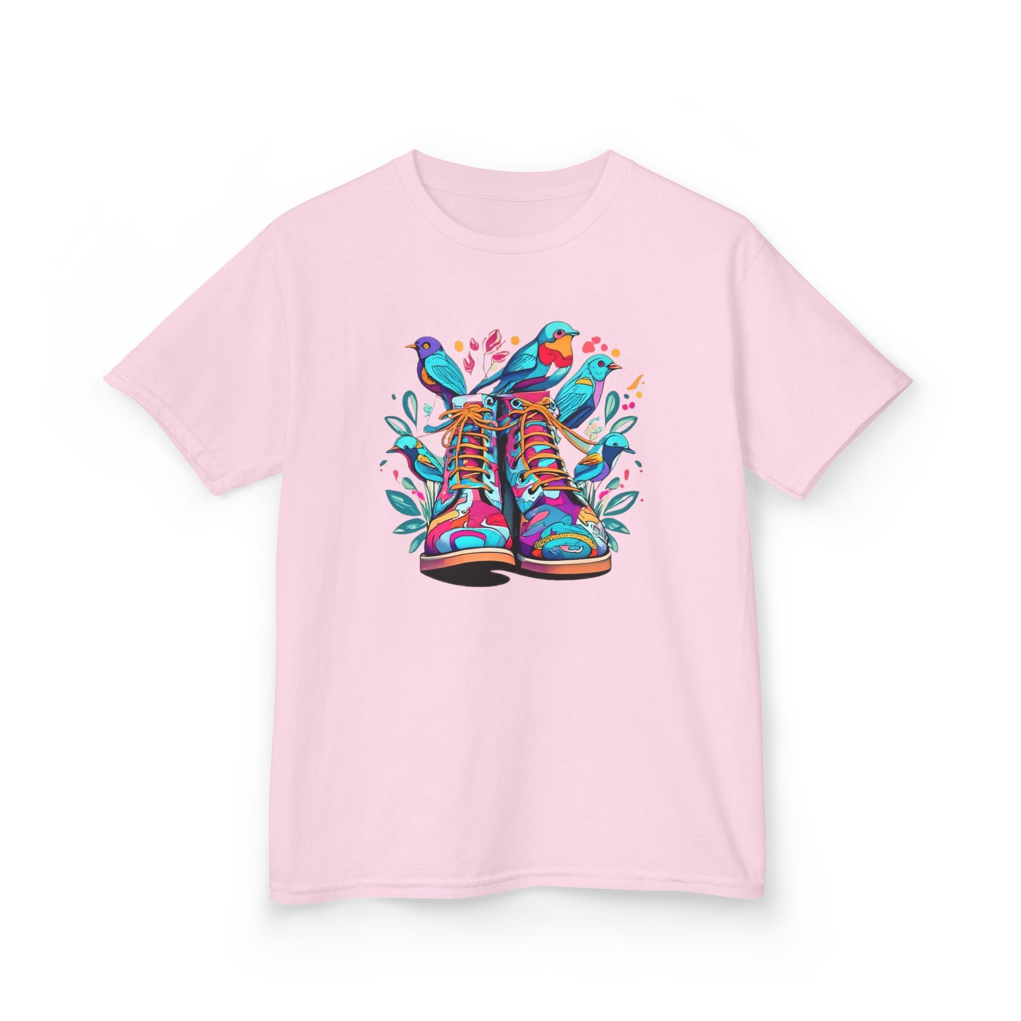 Boots Love Bird Organic Tee For Kids, Children's Clothing, Cute Bird Print Shirt, Nature Lover Gift, Organic Cotton Tee, Kids T-Shirt