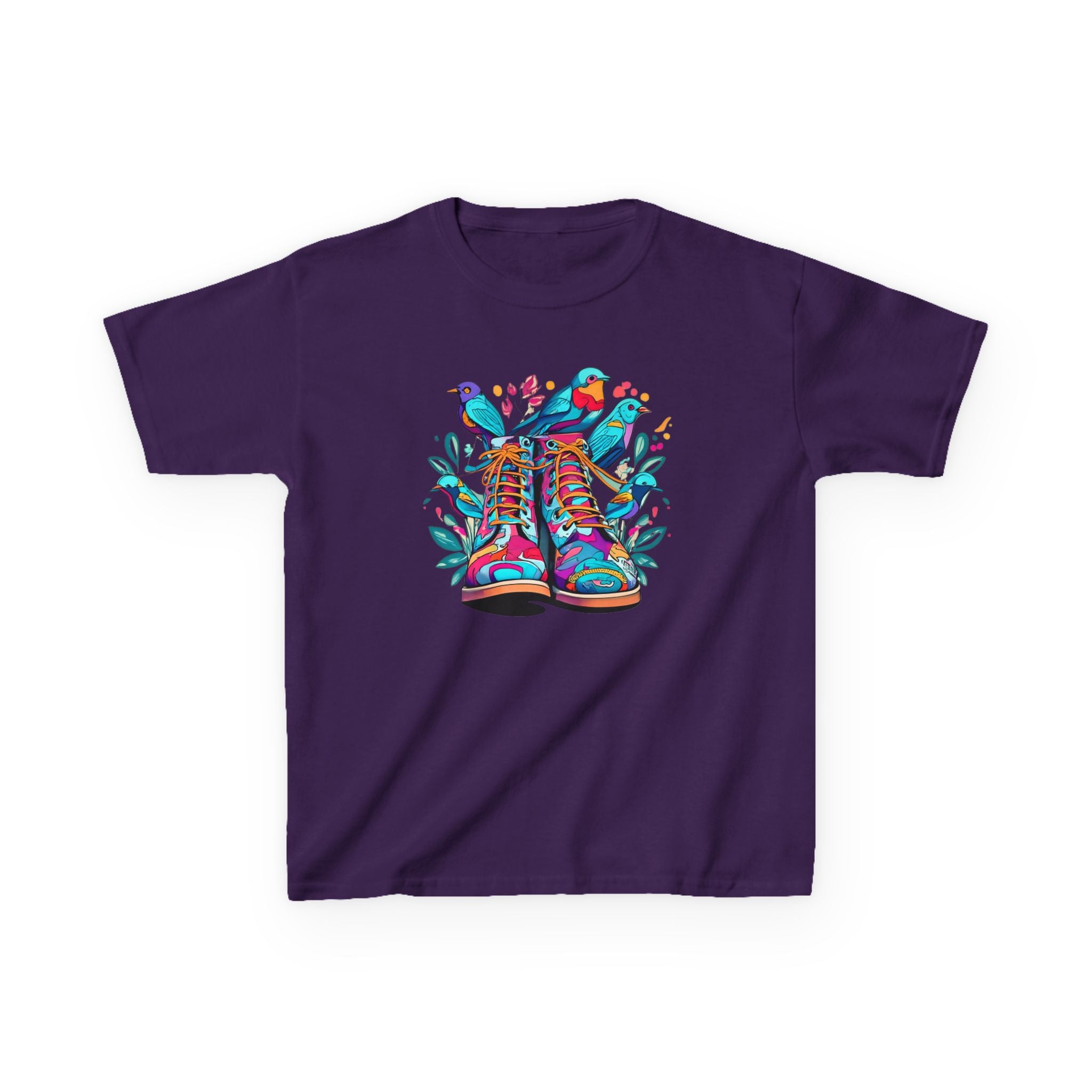 Boots Love Bird Organic Tee For Kids, Children's Clothing, Cute Bird Print Shirt, Nature Lover Gift, Organic Cotton Tee, Kids T-Shirt