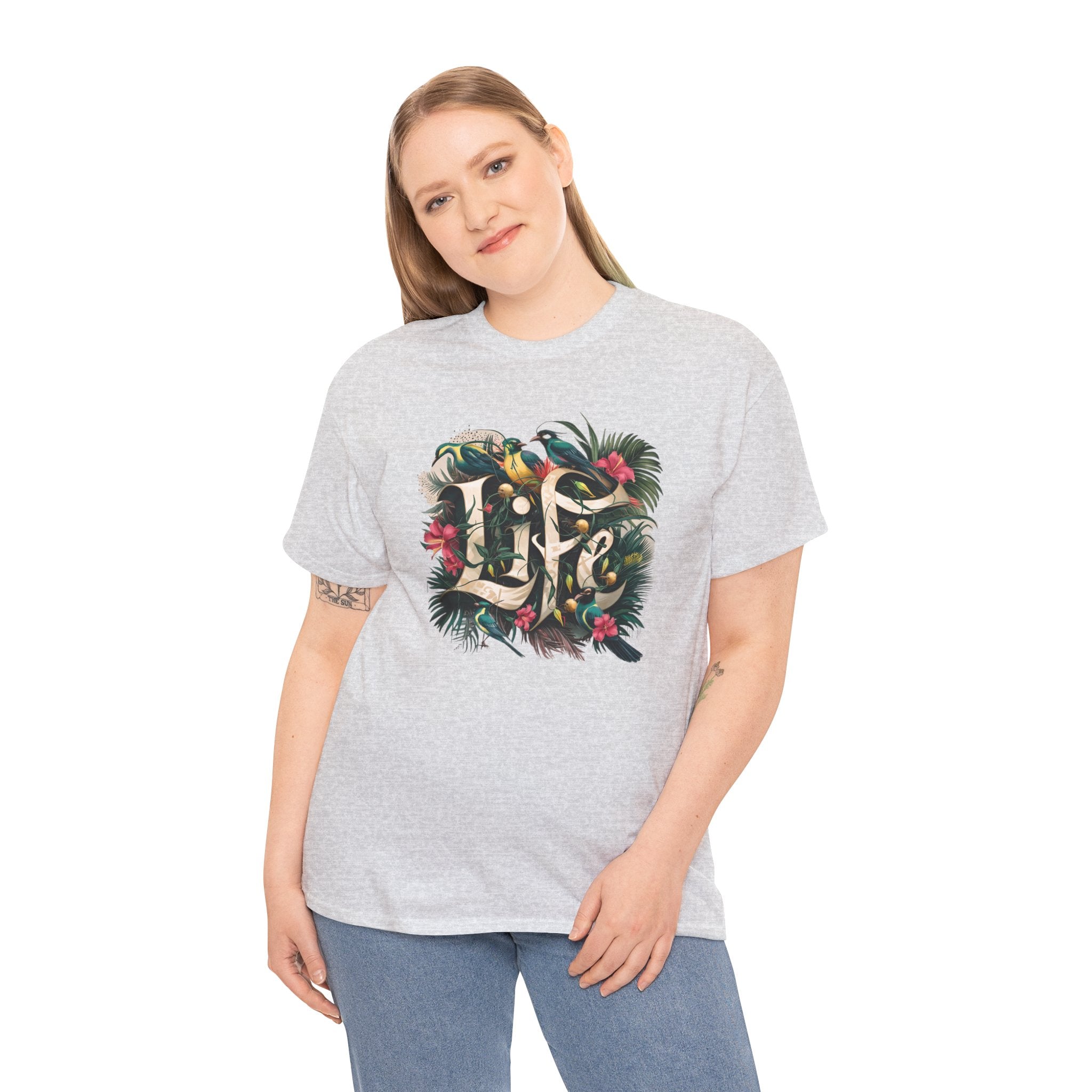 Camiseta orgánica LIFE con salpicaduras de color