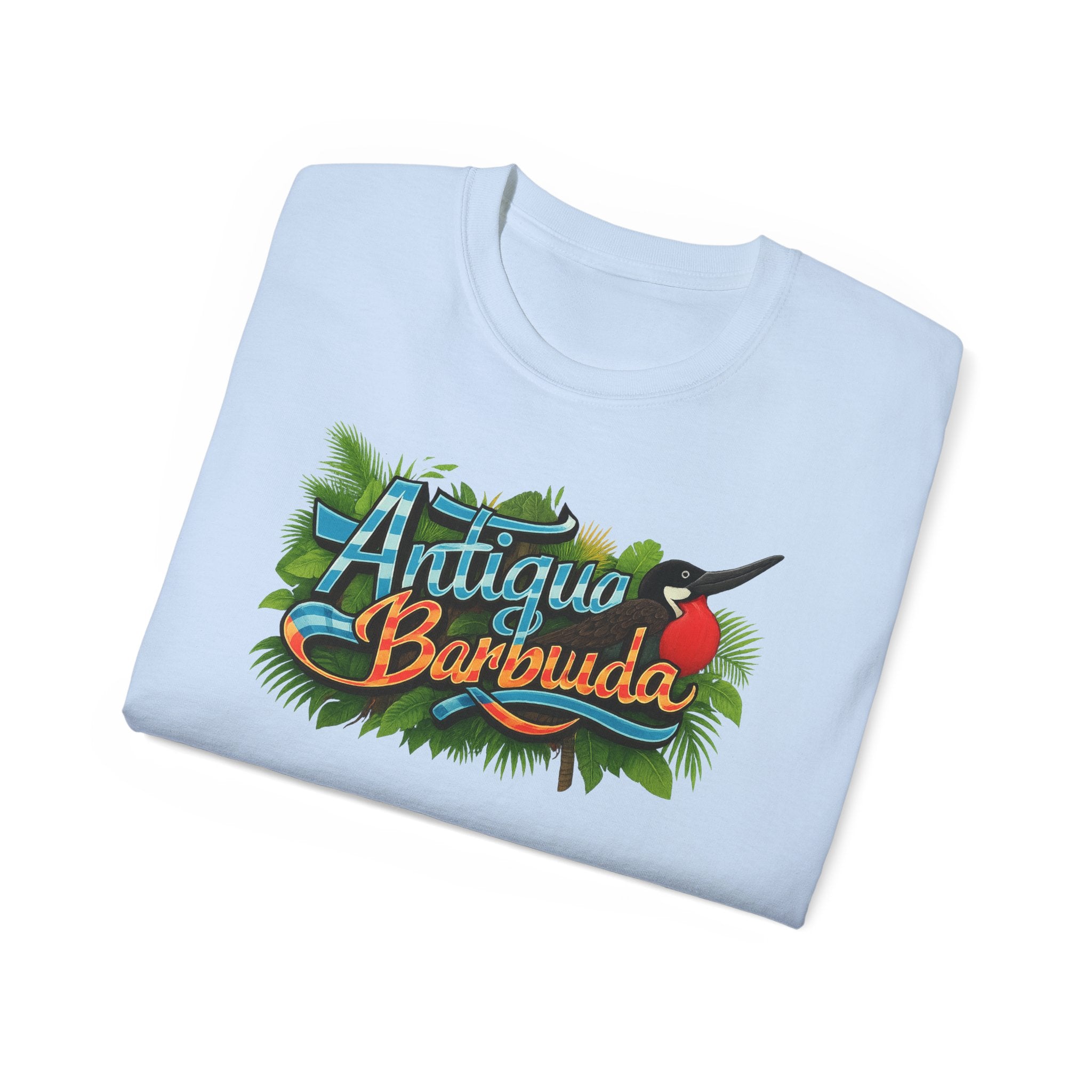 Camiseta con salpicaduras de color de Antigua y Barbuda