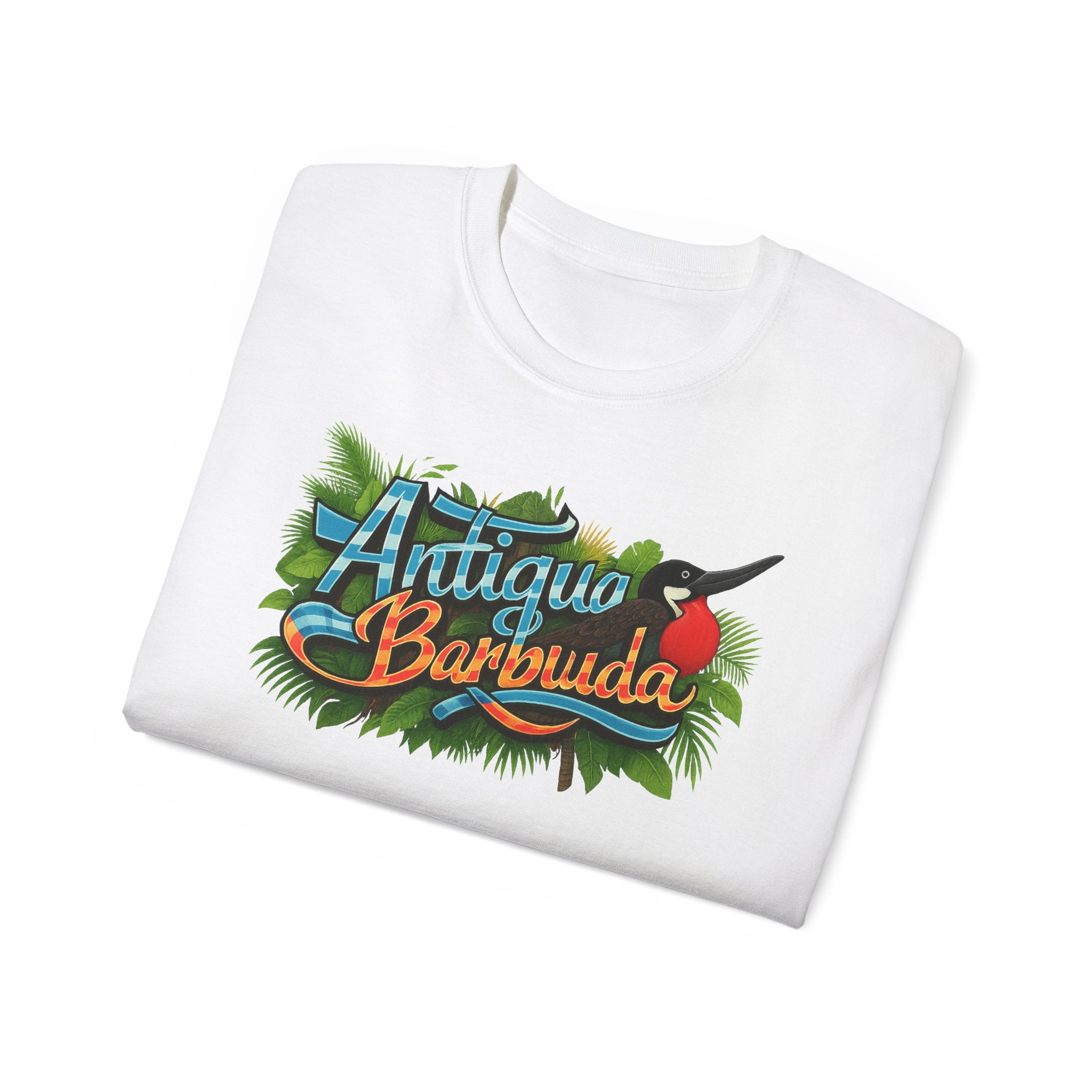 Camiseta con salpicaduras de color de Antigua y Barbuda