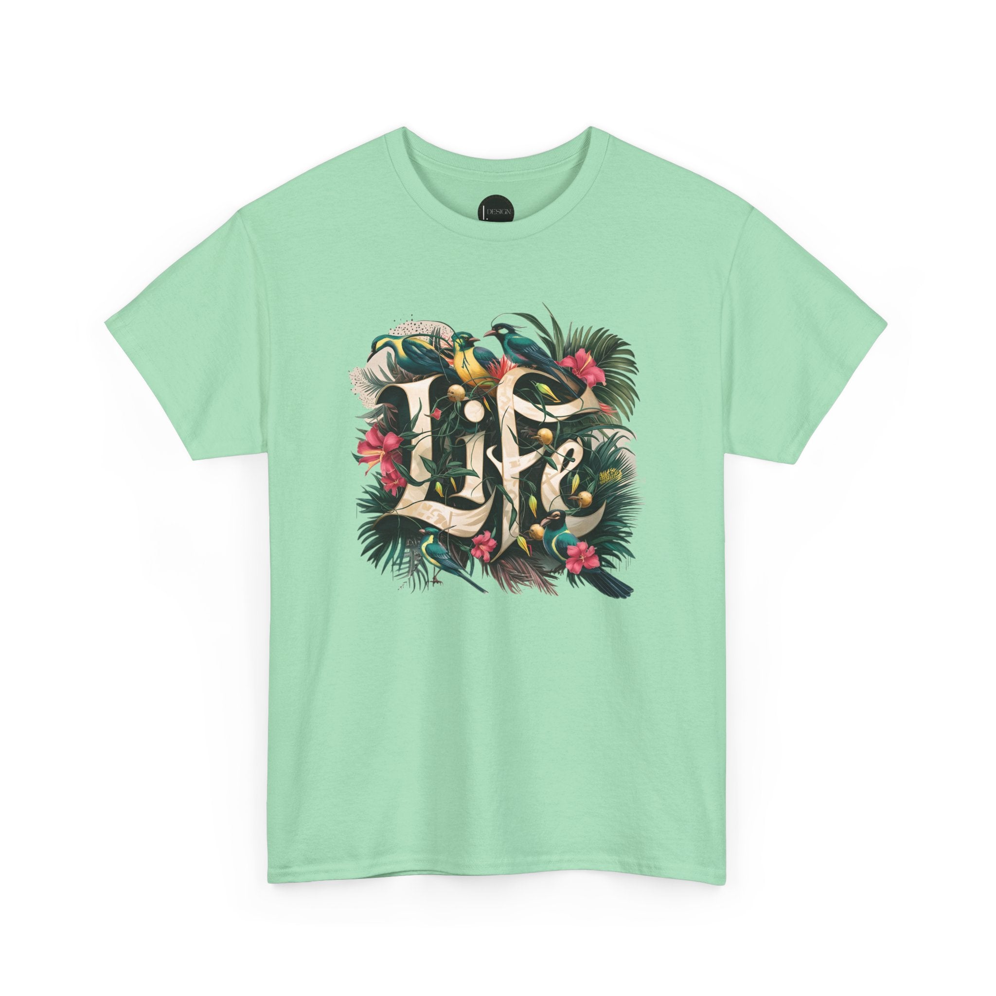 Camiseta orgánica LIFE con salpicaduras de color