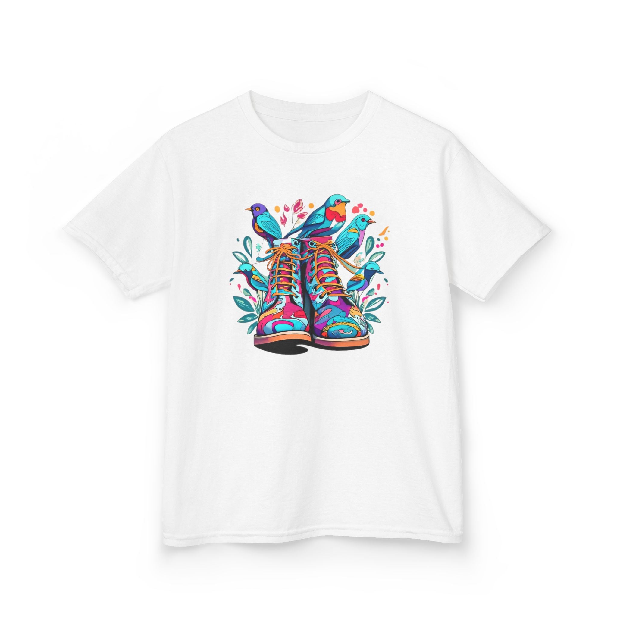 Boots Love Bird Organic Tee For Kids, Children's Clothing, Cute Bird Print Shirt, Nature Lover Gift, Organic Cotton Tee, Kids T-Shirt