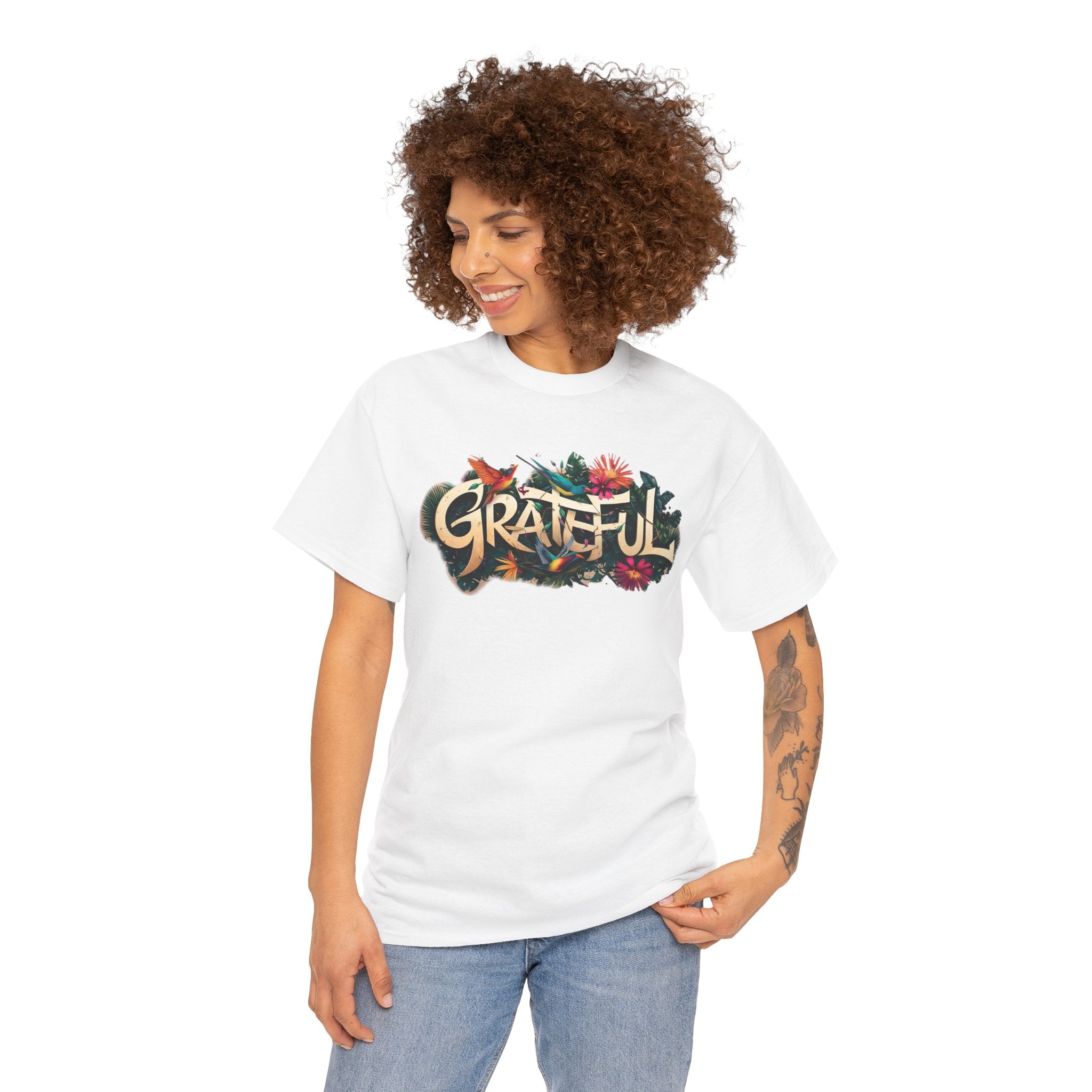 T-shirt bio GRATEFUL à imprimé coloré