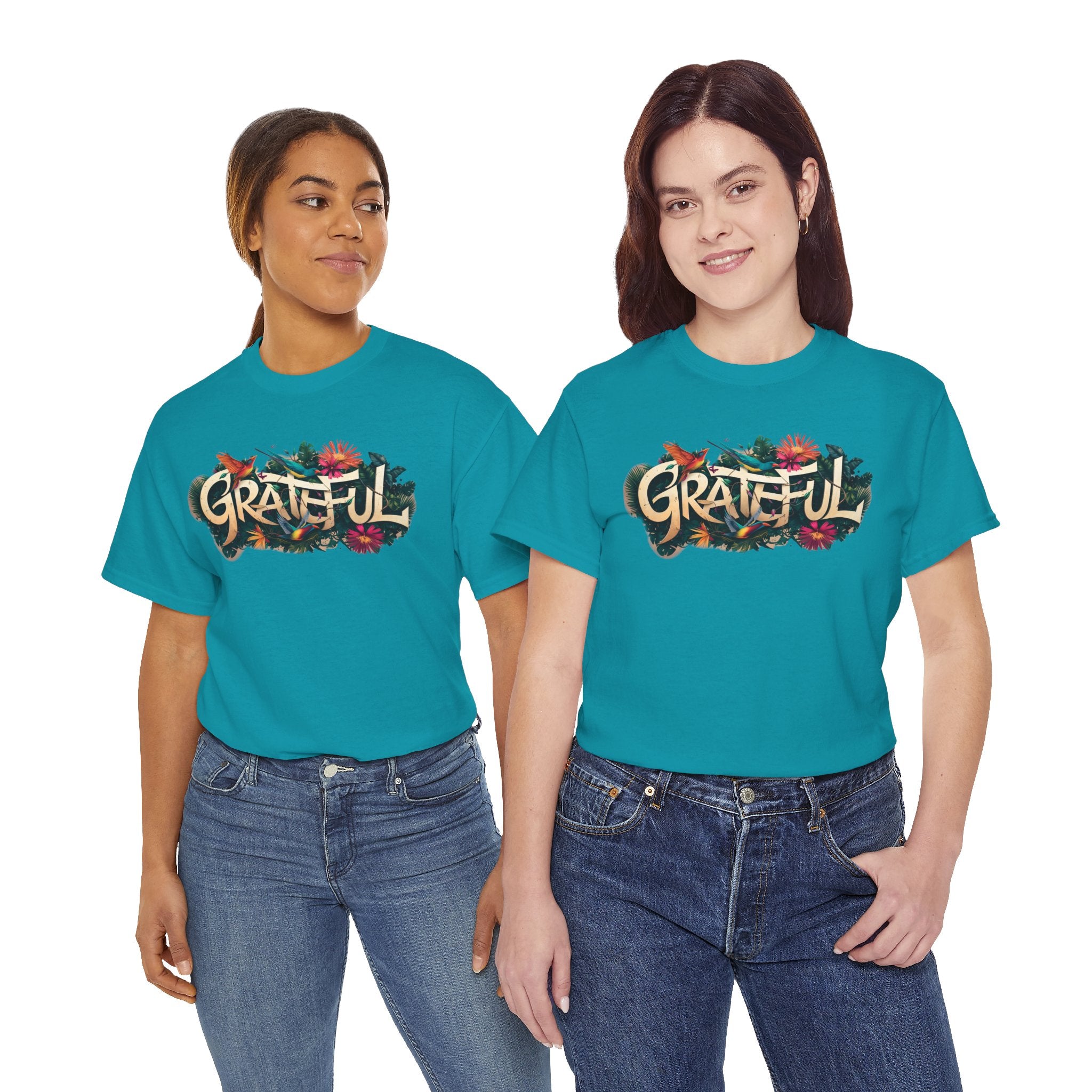 T-shirt bio GRATEFUL à imprimé coloré