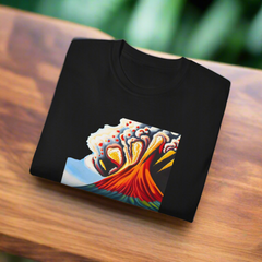 Camiseta Stratacano (arte del volcán de Montserrat)