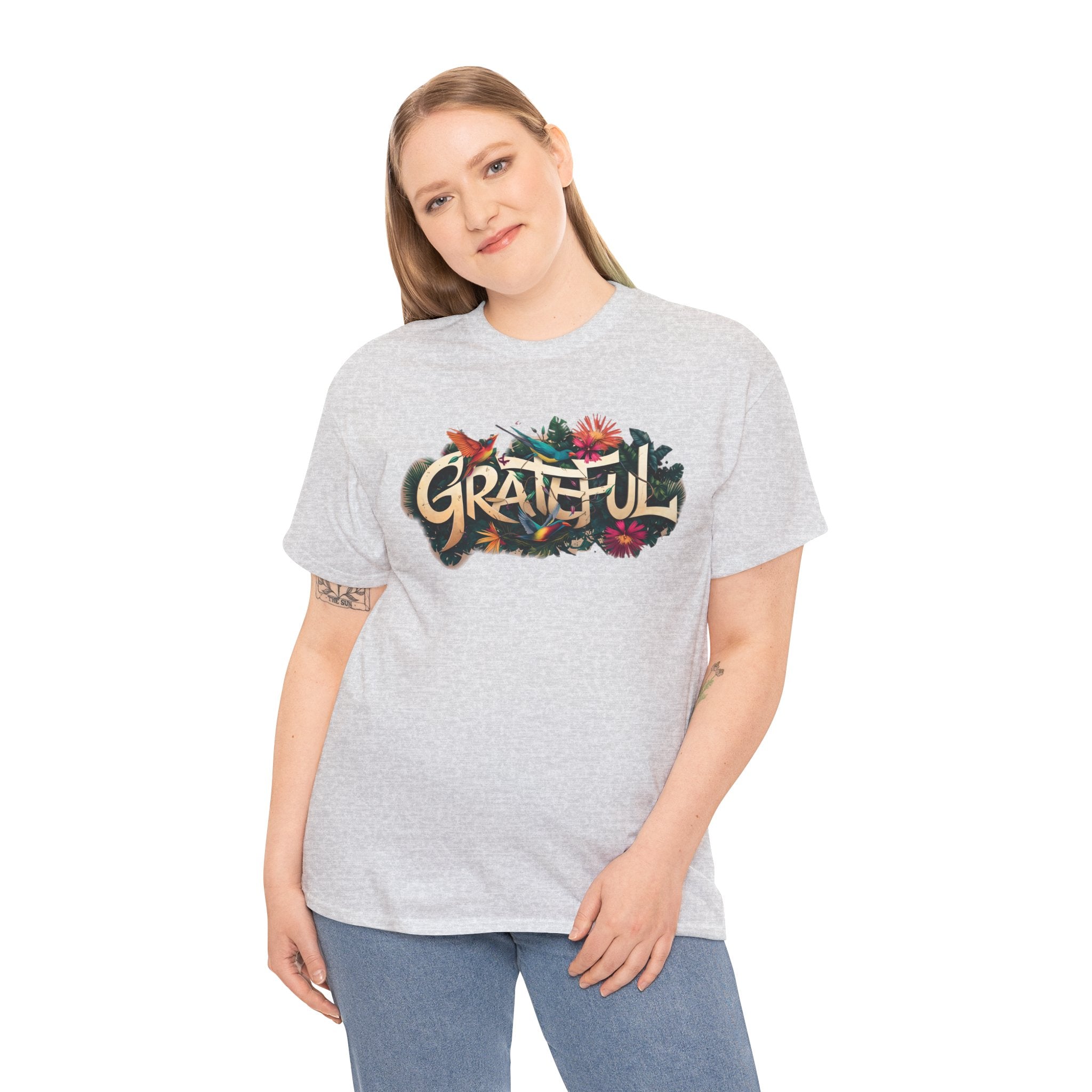 T-shirt bio GRATEFUL à imprimé coloré