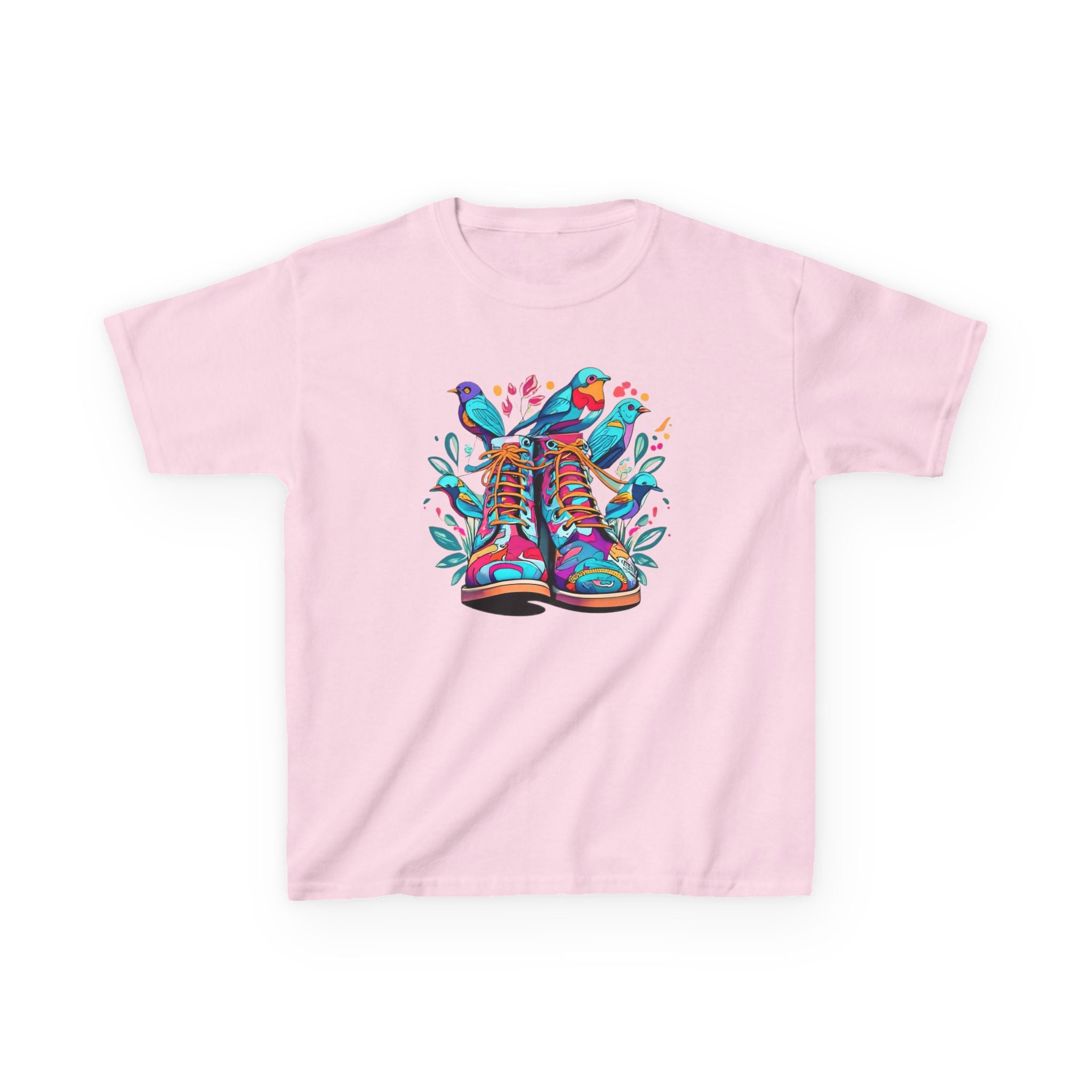 Boots Love Bird Organic Tee For Kids, Children's Clothing, Cute Bird Print Shirt, Nature Lover Gift, Organic Cotton Tee, Kids T-Shirt