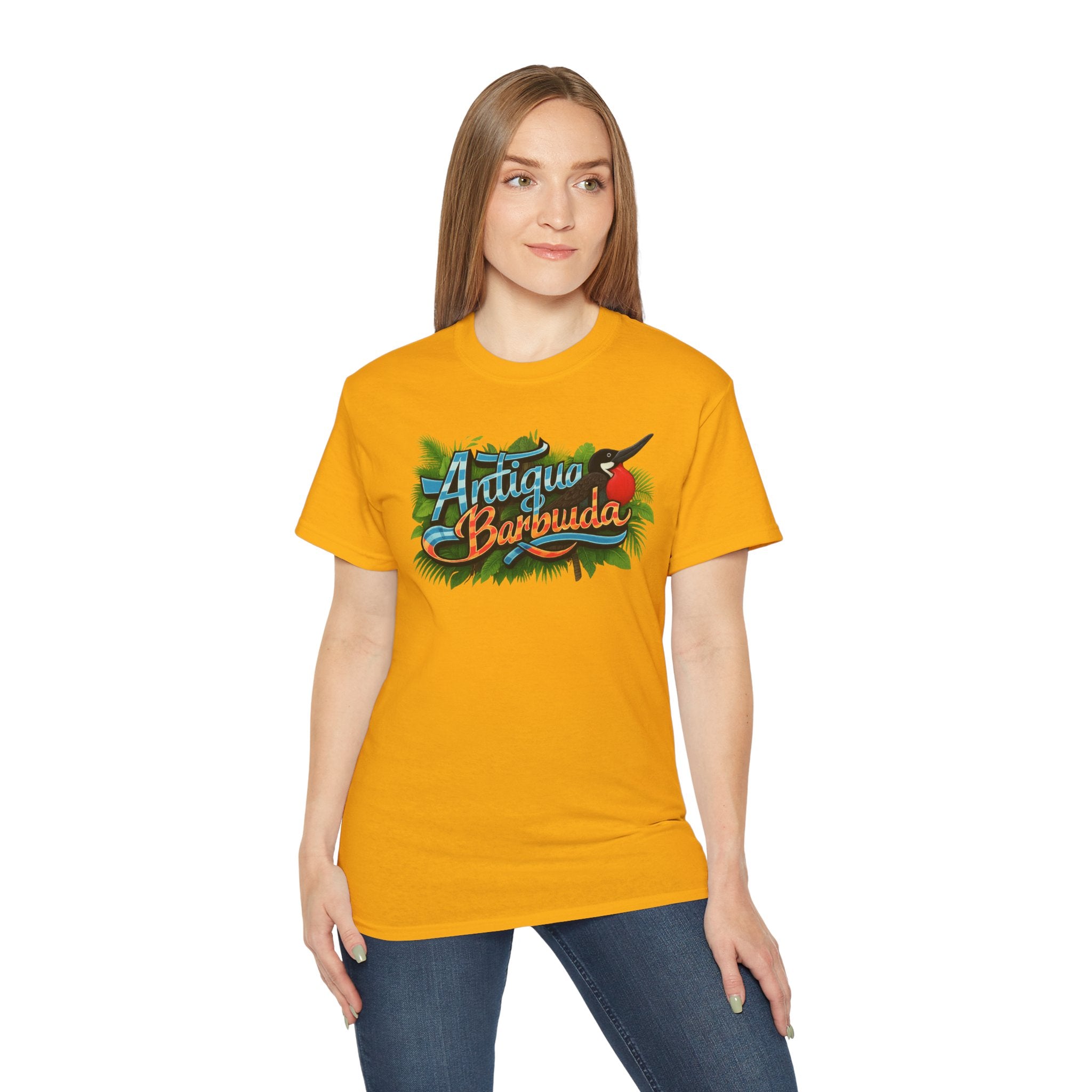Camiseta con salpicaduras de color de Antigua y Barbuda