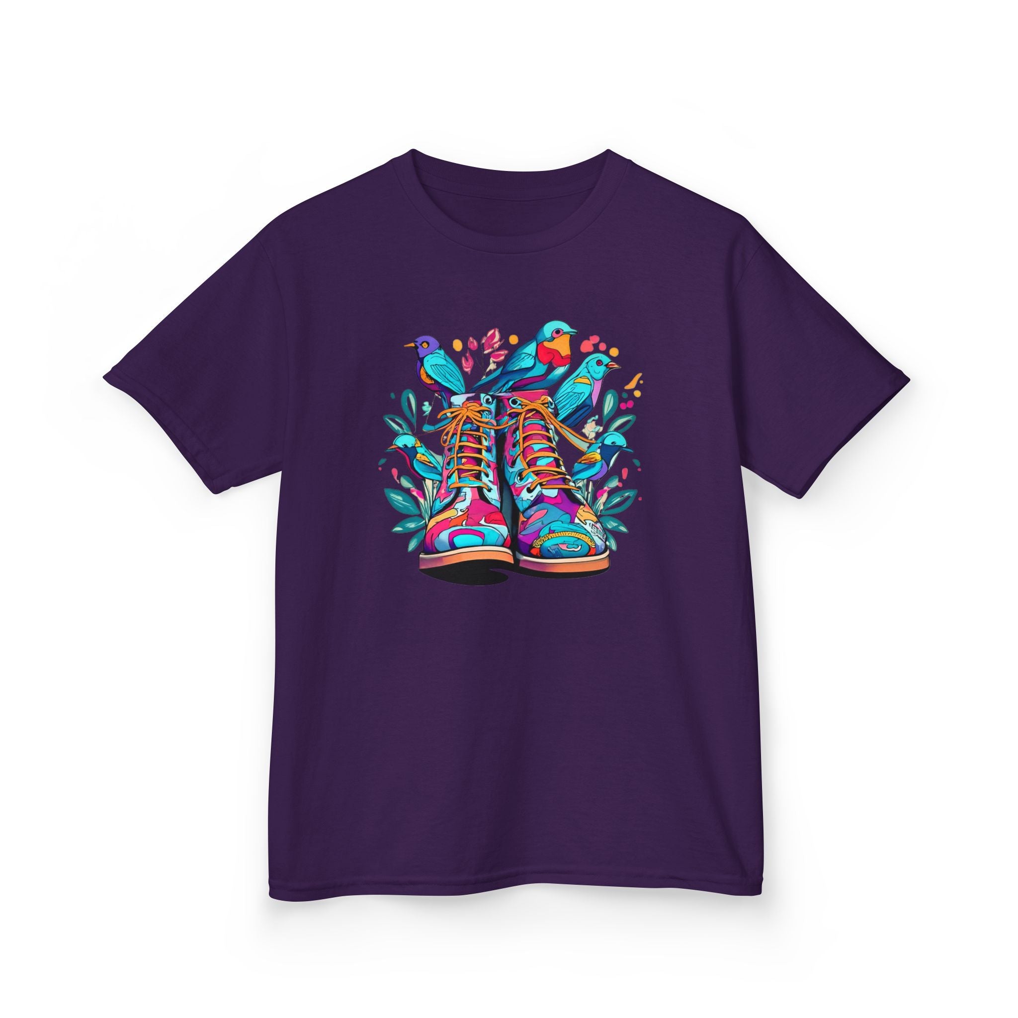Boots Love Bird Organic Tee For Kids, Children's Clothing, Cute Bird Print Shirt, Nature Lover Gift, Organic Cotton Tee, Kids T-Shirt