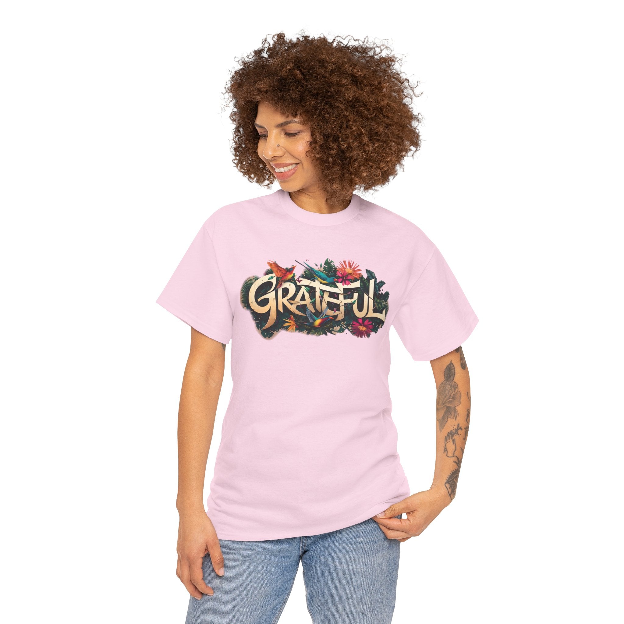 T-shirt bio GRATEFUL à imprimé coloré
