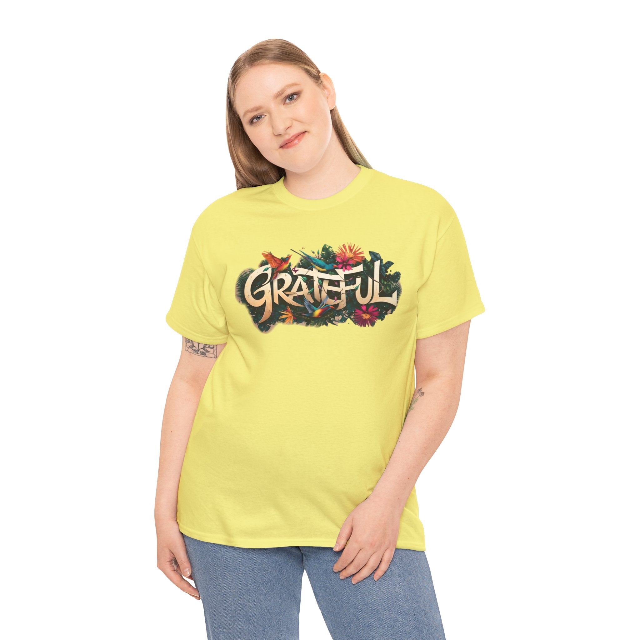 T-shirt bio GRATEFUL à imprimé coloré