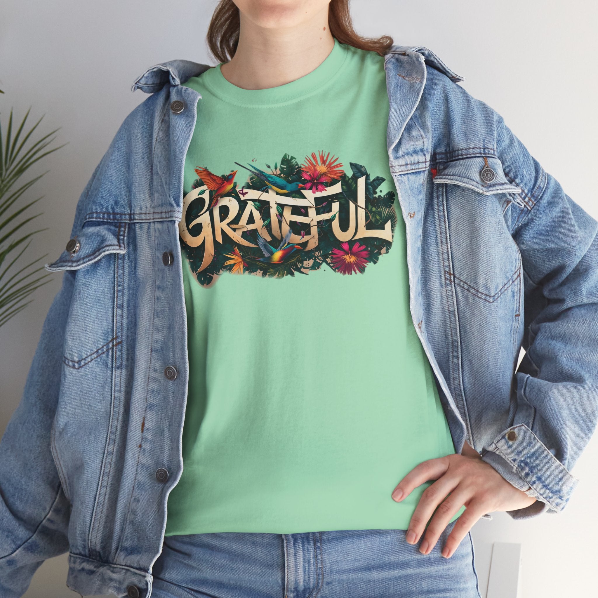 T-shirt bio GRATEFUL à imprimé coloré