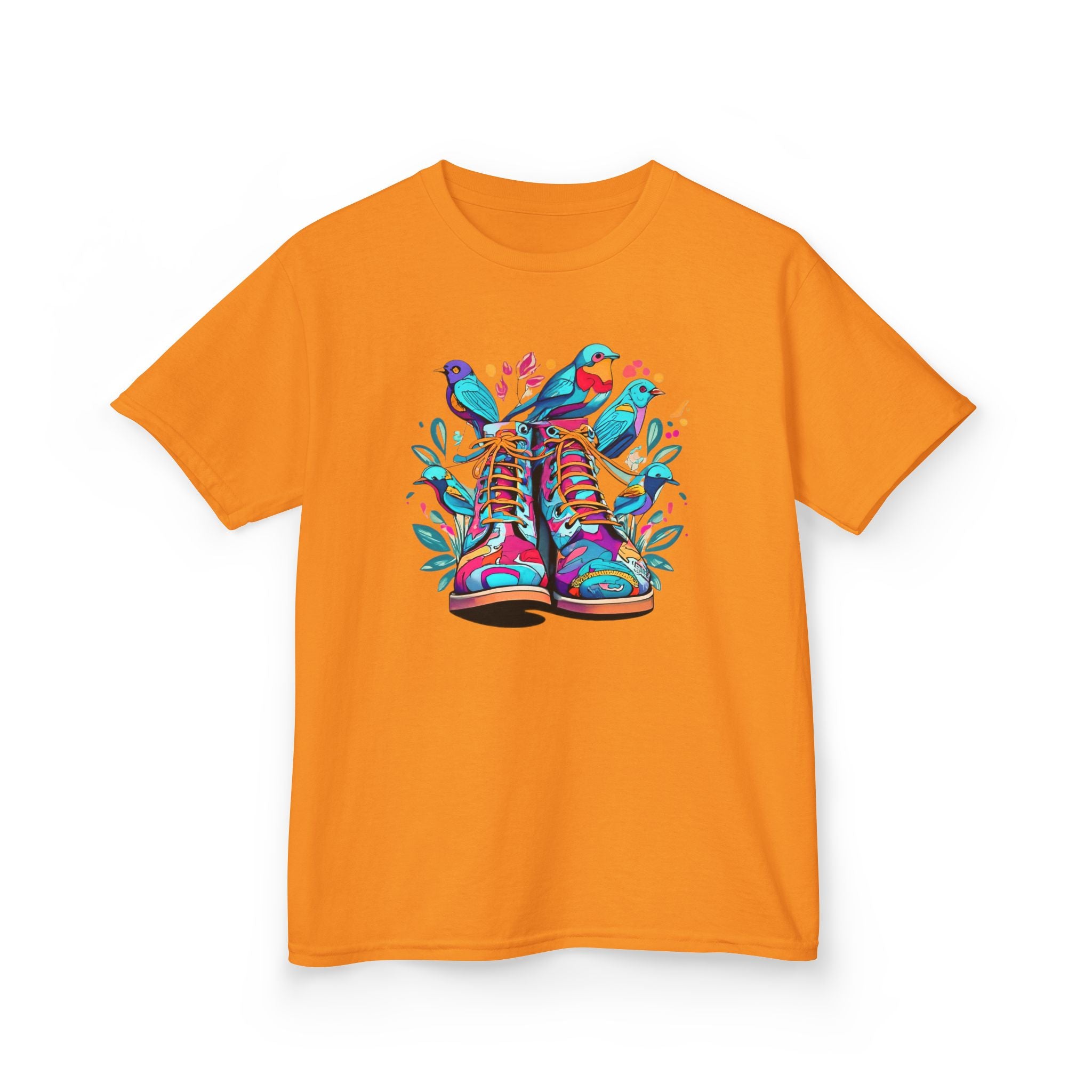 Boots Love Bird Organic Tee For Kids, Children's Clothing, Cute Bird Print Shirt, Nature Lover Gift, Organic Cotton Tee, Kids T-Shirt