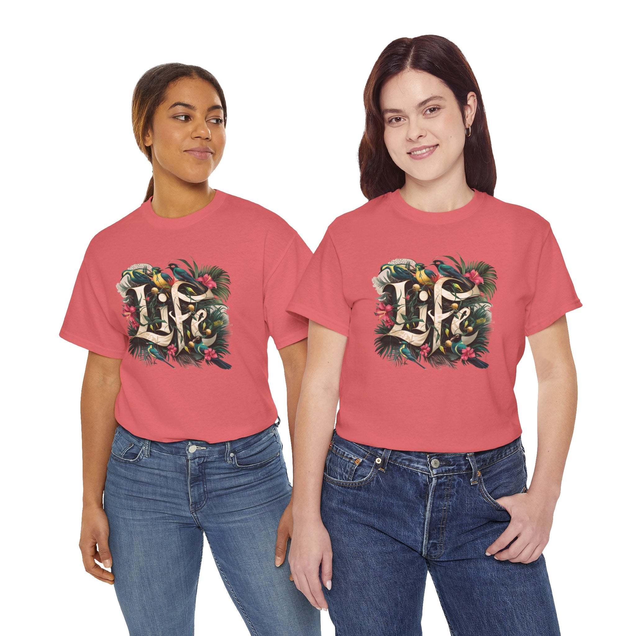 Camiseta orgánica LIFE con salpicaduras de color