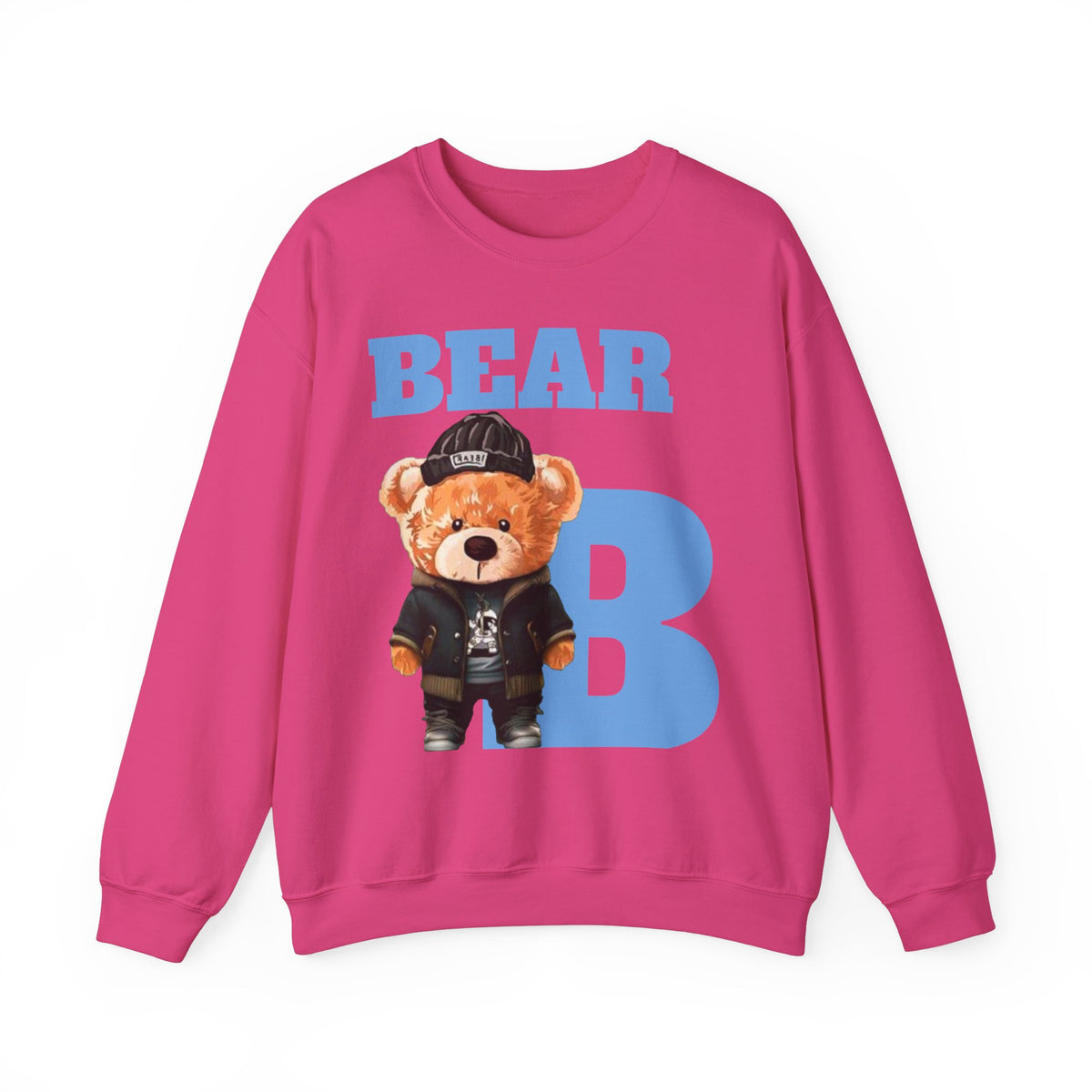 Sweat-shirt unisexe Bear B, pull ras du cou imprimé ours, unisexe, mode hiver douillette, cadeau pour amoureux des animaux, joli haut graphique