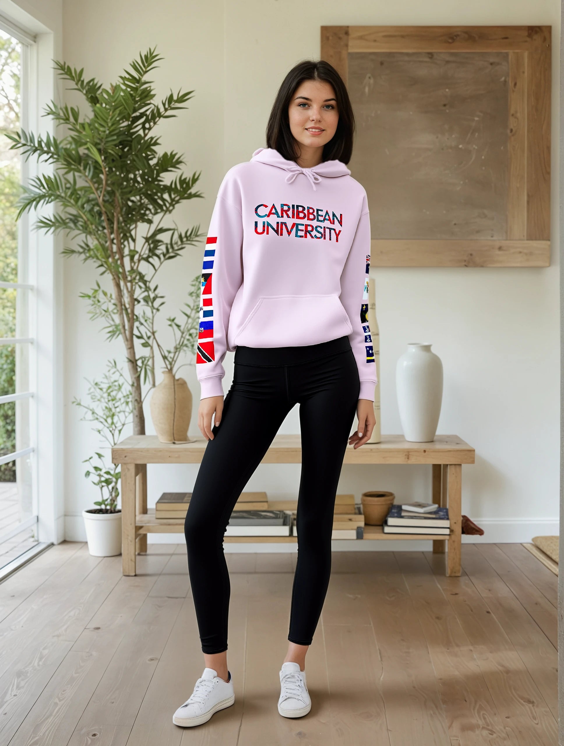 Sweat à capuche trois panneaux de l'Université des Caraïbes, conçu pour les étudiants des Caraïbes ou d'ascendance caribéenne, cadeau, fierté caribéenne, vêtement chaud